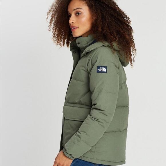 The North Face Ski Jacket Down Parka Army Green Women’s Size L NWT - Picture 3 of 5